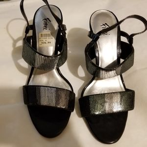Black and silver heels